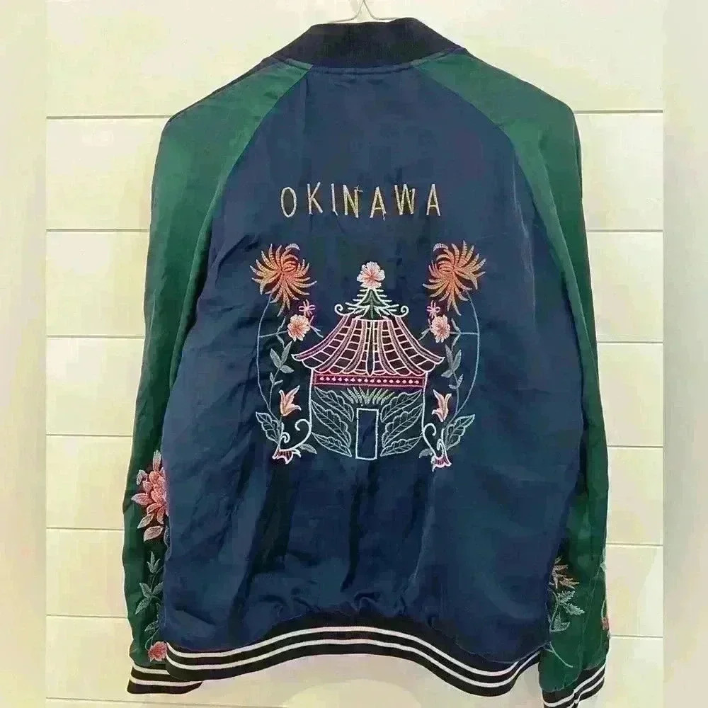 ZARA ‘OKINAWA’ Embroidered Reversible Bomber